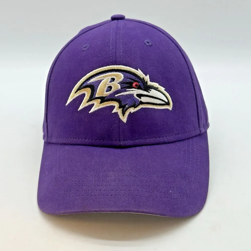 Baltimore Ravens NFL Baseball Cap Team Apparel Embroidered Logo Purple Strapback